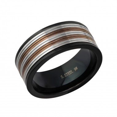 Stripe - 316L Surgical Grade Stainless Steel Steel Rings SD17020