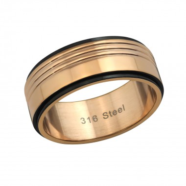 Two Tone - 316L Surgical Grade Stainless Steel Steel Rings SD37722