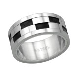 High Polish Surgical Steel Patterned Ring - 316L Surgical Grade Stainless Steel Steel Rings SD38559