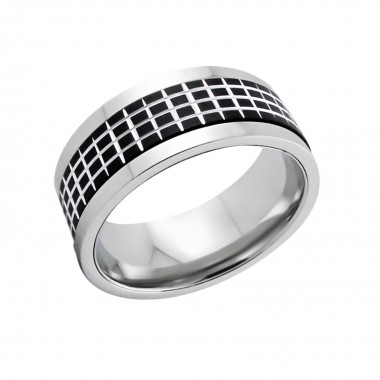 Checkered - 316L Surgical Grade Stainless Steel Steel Rings SD5098