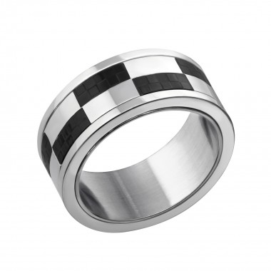 Checkered - 316L Surgical Grade Stainless Steel Steel Rings SD7107