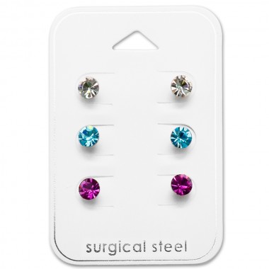 Round - 316L Surgical Grade Stainless Steel Steel Jewelry Sets SD28496