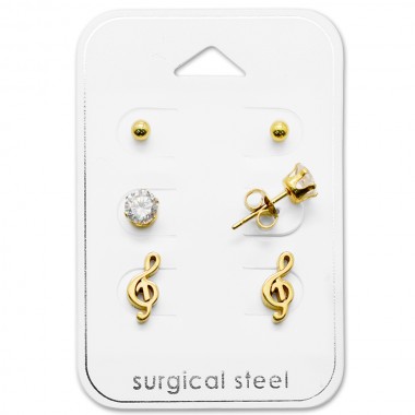 G-Clef - 316L Surgical Grade Stainless Steel Steel Jewelry Sets SD28515