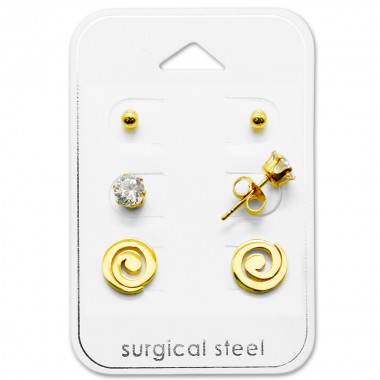 Spiral - 316L Surgical Grade Stainless Steel Steel Jewelry Sets SD28516