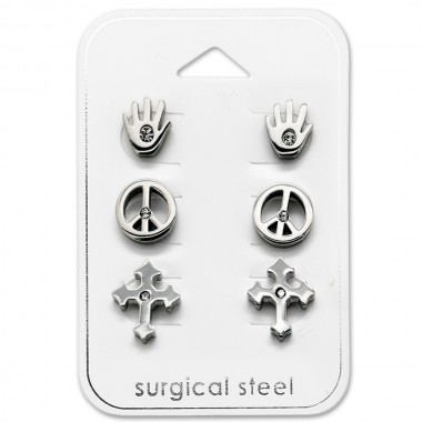 Peace - 316L Surgical Grade Stainless Steel Steel Jewelry Sets SD28534