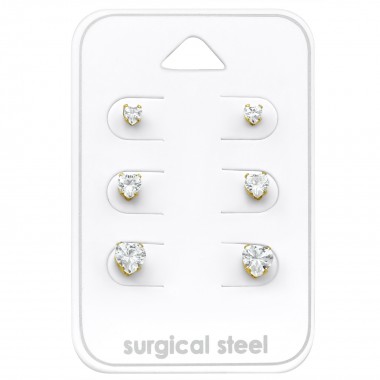 Heart - 316L Surgical Grade Stainless Steel Steel Jewelry Sets SD28564