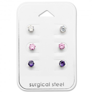 Round - 316L Surgical Grade Stainless Steel Steel Jewelry Sets SD29036