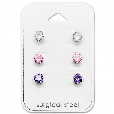 Round - 316L Surgical Grade Stainless Steel Steel Jewelry Sets SD29037
