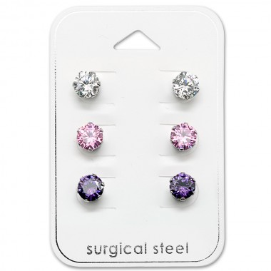 Round - 316L Surgical Grade Stainless Steel Steel Jewelry Sets SD29038