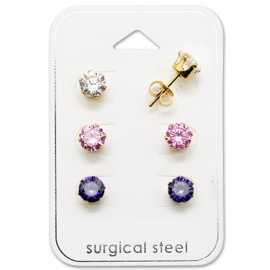 Round - 316L Surgical Grade Stainless Steel Steel Jewelry Sets SD29042