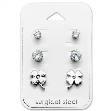 Flower - 316L Surgical Grade Stainless Steel Steel Jewelry Sets SD29047