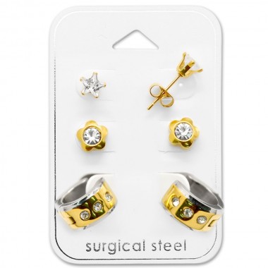 Flower - 316L Surgical Grade Stainless Steel Steel Jewelry Sets SD29049