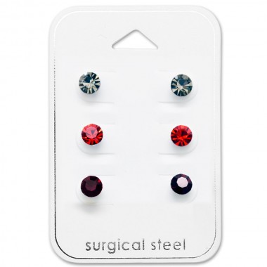 Round - 316L Surgical Grade Stainless Steel Steel Jewelry Sets SD29088