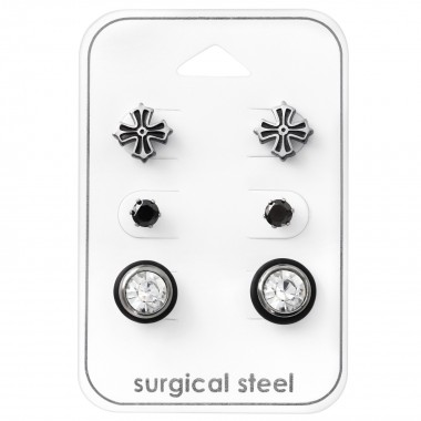 Cross - 316L Surgical Grade Stainless Steel Steel Jewelry Sets SD33371