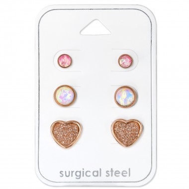 Heart - 316L Surgical Grade Stainless Steel Steel Jewelry Sets SD34517