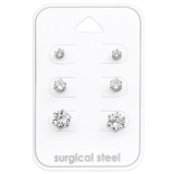 3Mm, 4Mm And 6Mm - 316L Surgical Grade Stainless Steel Steel Jewelry Sets SD28498