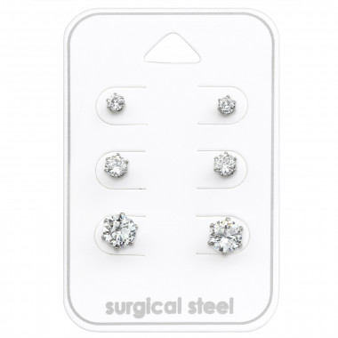 3Mm, 4Mm And 6Mm - 316L Surgical Grade Stainless Steel Steel Jewelry Sets SD28498