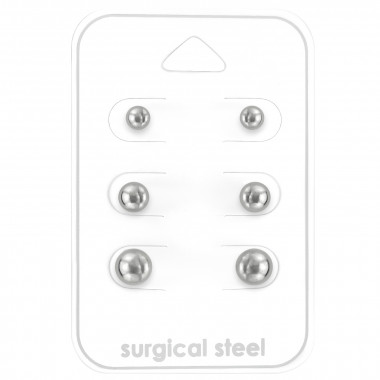 Ball 3Mm, 4Mm And 6Mm - 316L Surgical Grade Stainless Steel Steel Jewelry Sets SD28503