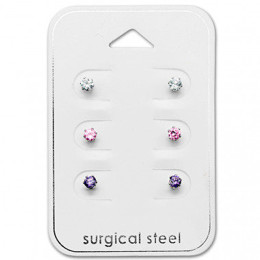 Round - 316L Surgical Grade Stainless Steel Steel Jewelry Sets SD29035