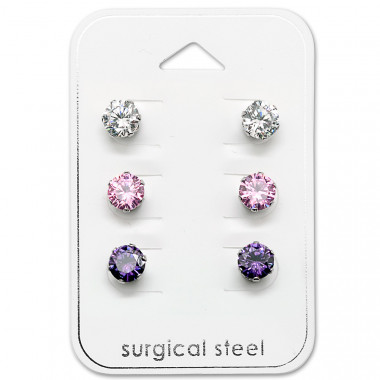 Round - 316L Surgical Grade Stainless Steel Steel Jewelry Sets SD29038