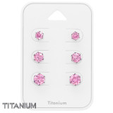 Round 4Mm, 5Mm, 6mm - Titanium Steel Jewelry Sets SD49003