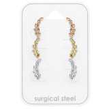 Leaf - 316L Surgical Grade Stainless Steel Steel Jewelry Sets SD49595