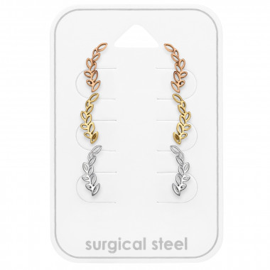 Leaf - 316L Surgical Grade Stainless Steel Steel Jewelry Sets SD49595