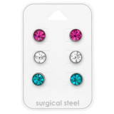 6mm Round - 316L Surgical Grade Stainless Steel Steel Jewelry Sets SD49599