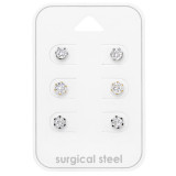 4mm Round - 316L Surgical Grade Stainless Steel Steel Jewelry Sets SD49600