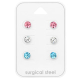 5mm Round - 316L Surgical Grade Stainless Steel Steel Jewelry Sets SD49601