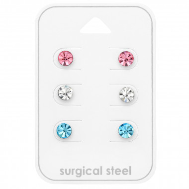 5mm Round - 316L Surgical Grade Stainless Steel Steel Jewelry Sets SD49601