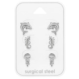 Ocean Themed - 316L Surgical Grade Stainless Steel Steel Jewelry Sets SD49607