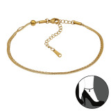 Layered Herringbone & Bead Chain - 316L Surgical Grade Stainless Steel  SD51574