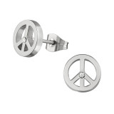 Peace - 316L Surgical Grade Stainless Steel Stainless Steel Ear studs SD28805