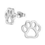 Paw Print - 316L Surgical Grade Stainless Steel Stainless Steel Ear studs SD44806