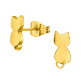 Cat - 316L Surgical Grade Stainless Steel Stainless Steel Ear studs SD44814