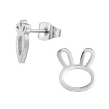 Rabbit And Carrot - 316L Surgical Grade Stainless Steel Stainless Steel Ear studs SD45515