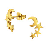 Moon And Star - 316L Surgical Grade Stainless Steel Stainless Steel Ear studs SD45940