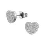 Textured Heart - 316L Surgical Grade Stainless Steel Stainless Steel Ear studs SD47389