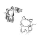 Cat - 316L Surgical Grade Stainless Steel Stainless Steel Ear studs SD47927
