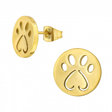 Paw Print - 316L Surgical Grade Stainless Steel Stainless Steel Ear studs SD47935