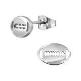 Rugby Ball - 316L Surgical Grade Stainless Steel Stainless Steel Ear studs SD48282