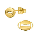 Rugby Ball - 316L Surgical Grade Stainless Steel Stainless Steel Ear studs SD48283