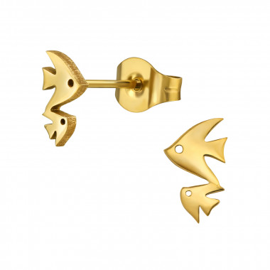 Fish - 316L Surgical Grade Stainless Steel Stainless Steel Ear studs SD48460
