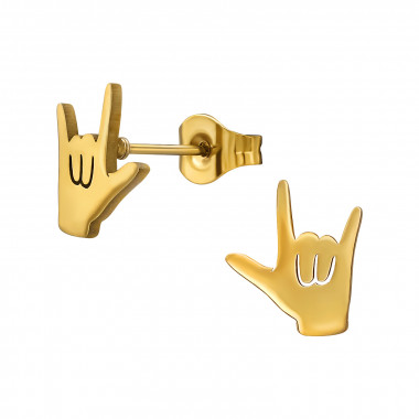 Rock Hand - 316L Surgical Grade Stainless Steel Stainless Steel Ear studs SD48468