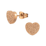 Textured Heart - 316L Surgical Grade Stainless Steel Stainless Steel Ear studs SD48929
