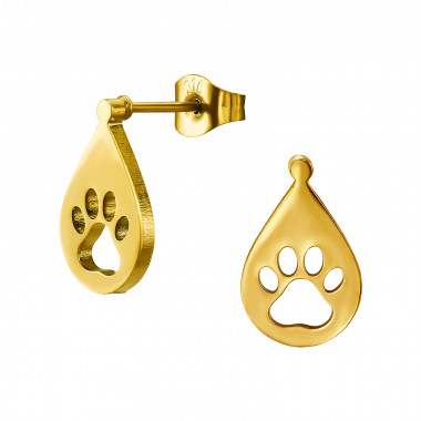 Paw Print - 316L Surgical Grade Stainless Steel Stainless Steel Ear studs SD49362