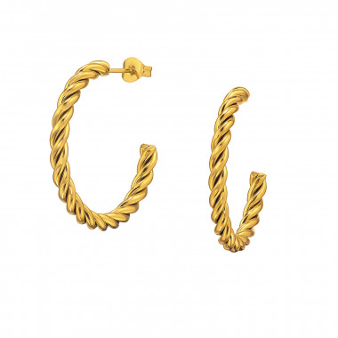 Twisted Half Hoop - 316L Surgical Grade Stainless Steel Stainless Steel Ear studs SD49766