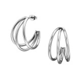 Three Curved Bar Half Hoop - 316L Surgical Grade Stainless Steel Stainless Steel Ear studs SD49790