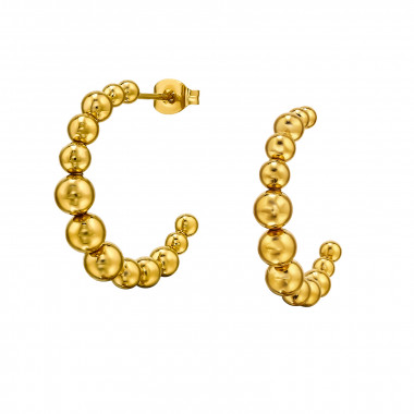 Dots Half Hoop - 316L Surgical Grade Stainless Steel Stainless Steel Ear studs SD49793